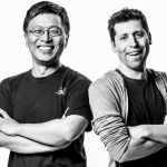 Harry Shum, Microsoft AI and Research Group executive vice president, and Sam Altman, co-chair of OpenAI. (Photo by Brian Smale)